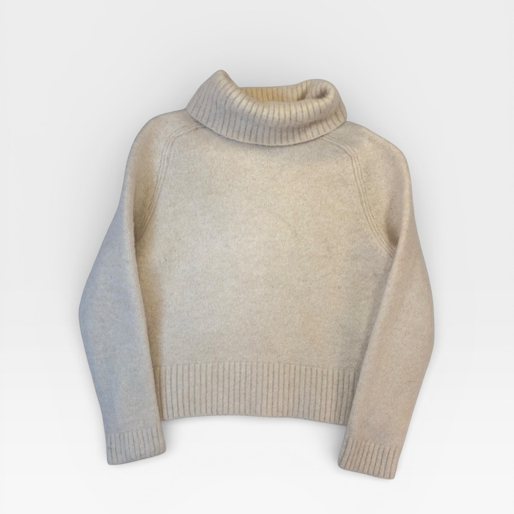 STEFANEL ALPACA WOOL Cream Turtleneck Sweater XSMALL - Picture 4 of 8